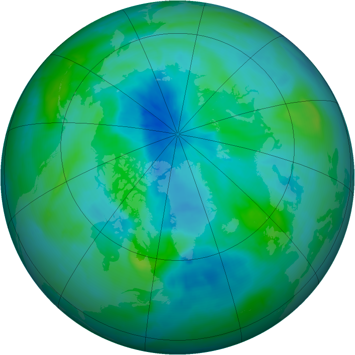 Arctic ozone map for 11 September 2012